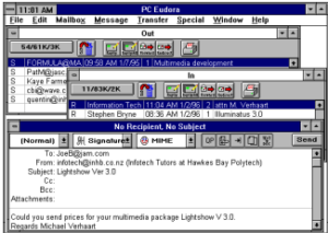 Screenshot of the Eudora email program